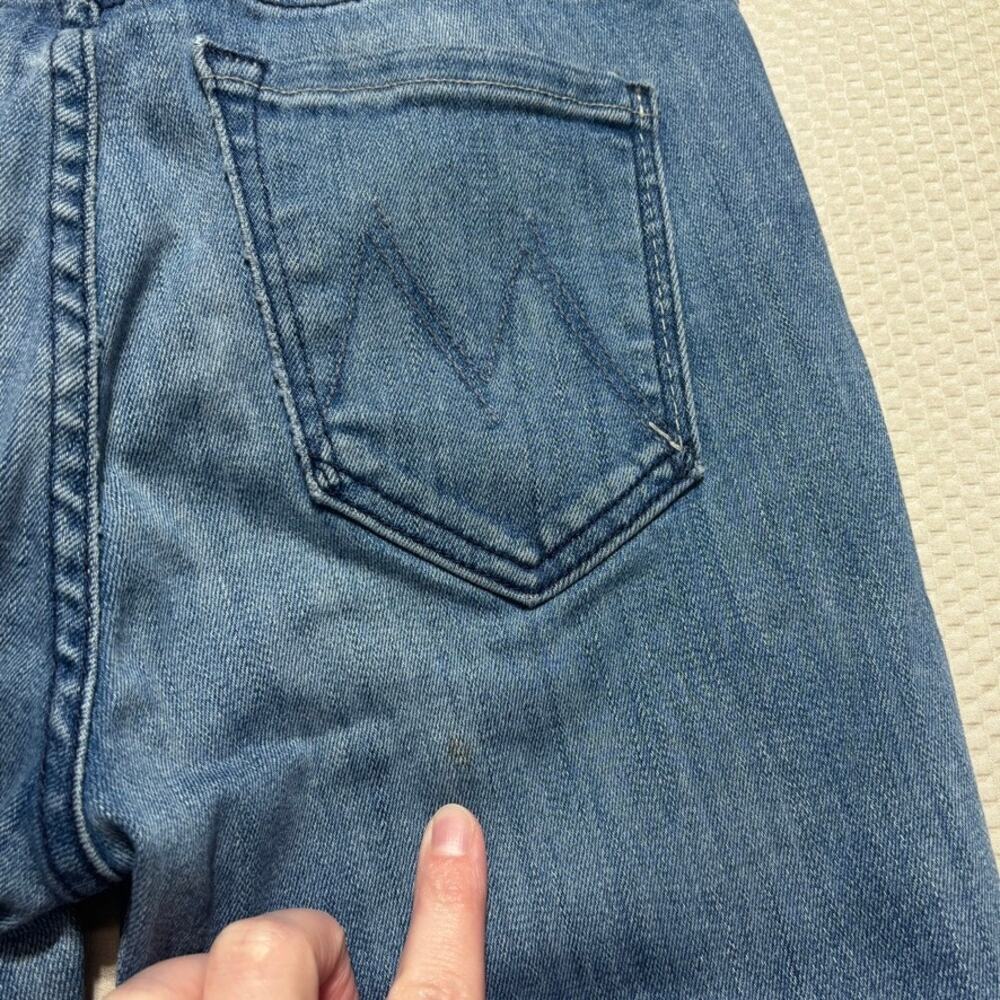 MOTHER Stunner Zip Ankle Step Fray Jeans Size 25 Good Girls Do Blue - Picture 9 of 12
